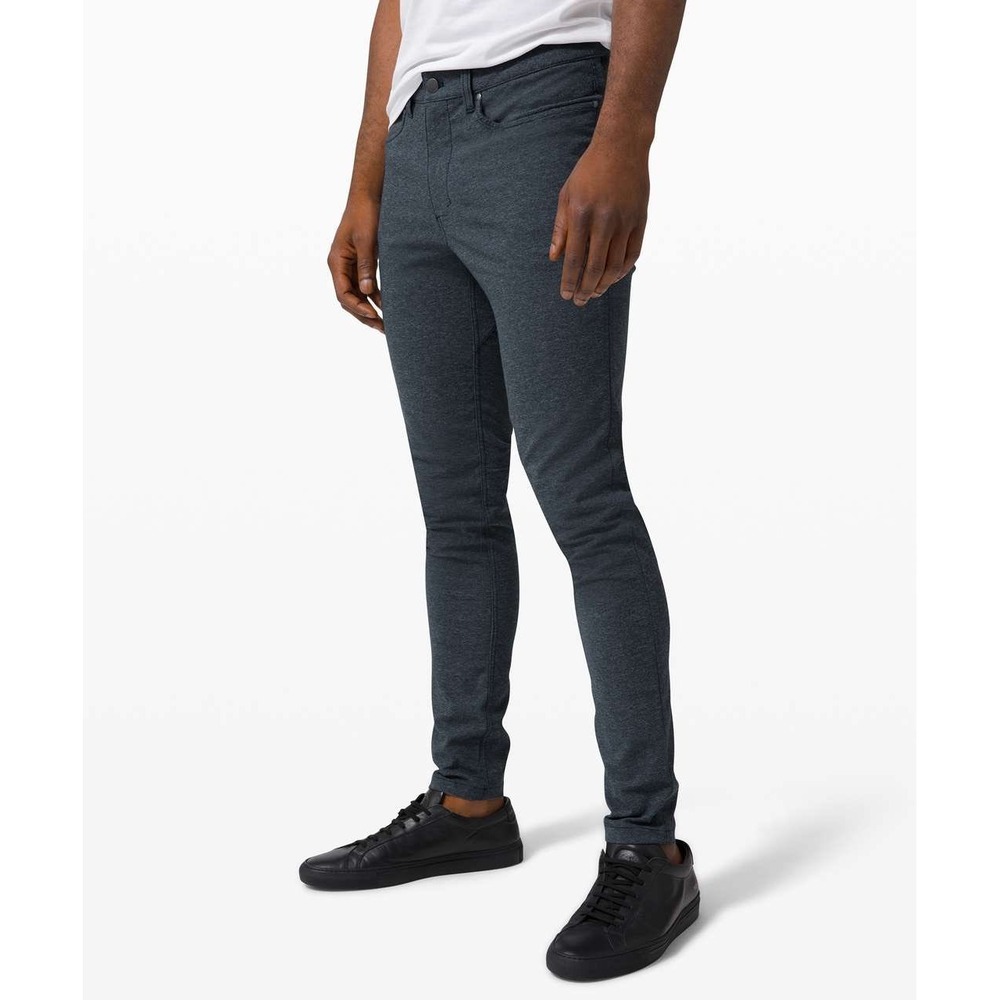 Lululemon ABC Pant Skinny Tech‎ Canvas Heathered Deep Navy Blue Size 29 M5A93S